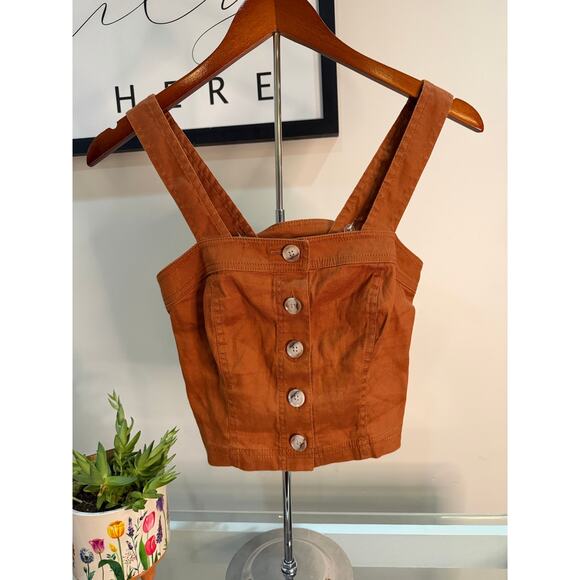 Banana Republic Tops - Banana Republic Rust Canvas Cropped Tank- Adjustable Straps | Size 0
